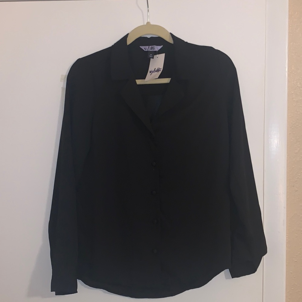 Black button down blouse